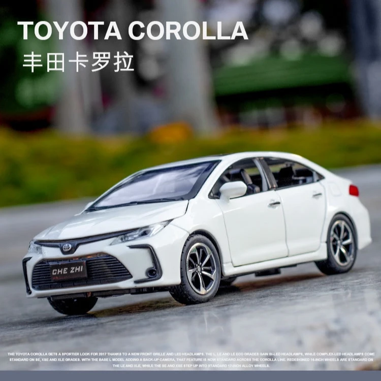 丰田卡罗拉合金模型车1:32高级收藏版带底座玩具车模回力灯光礼物