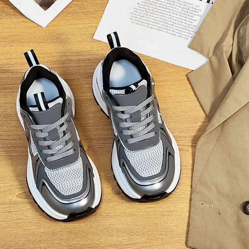 2024新款老爹鞋女时尚百搭夏季透气潮鞋厚底ins潮流休闲鞋运动鞋
