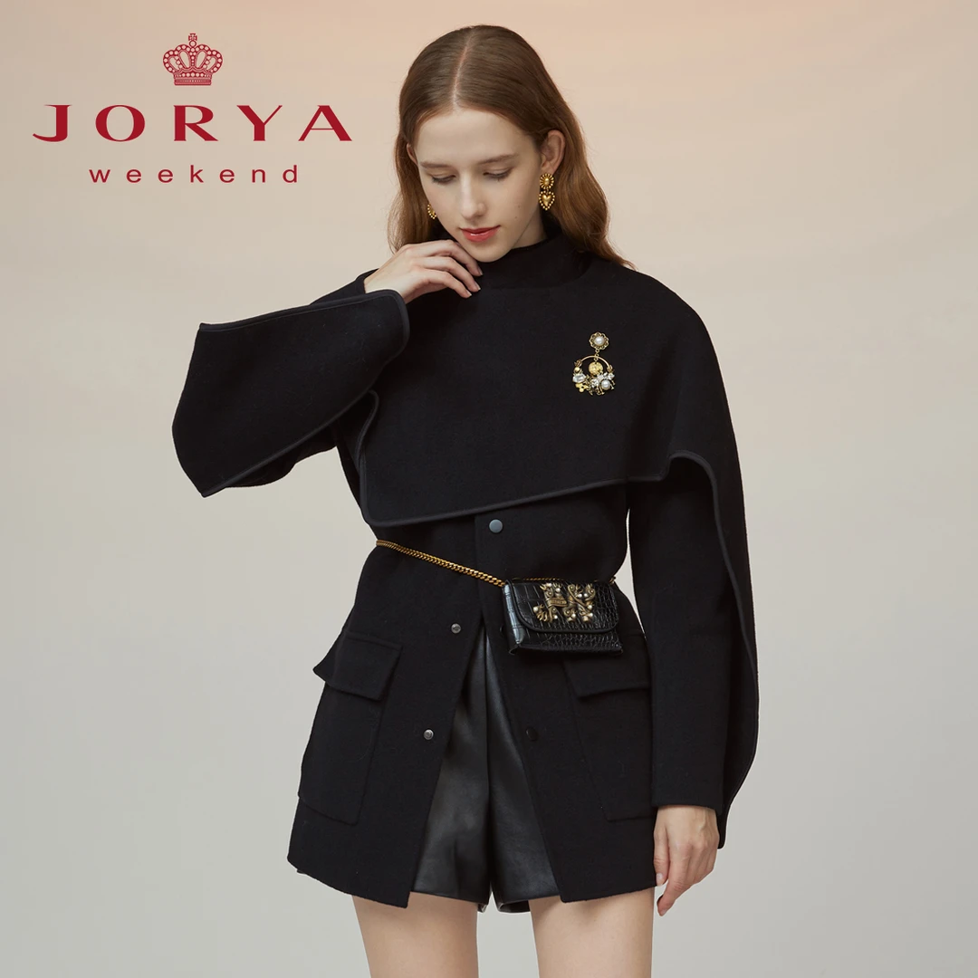 JORYA weekend卓雅周末冬新款时尚高贵洋气绵羊毛外套EJWBDJ18
