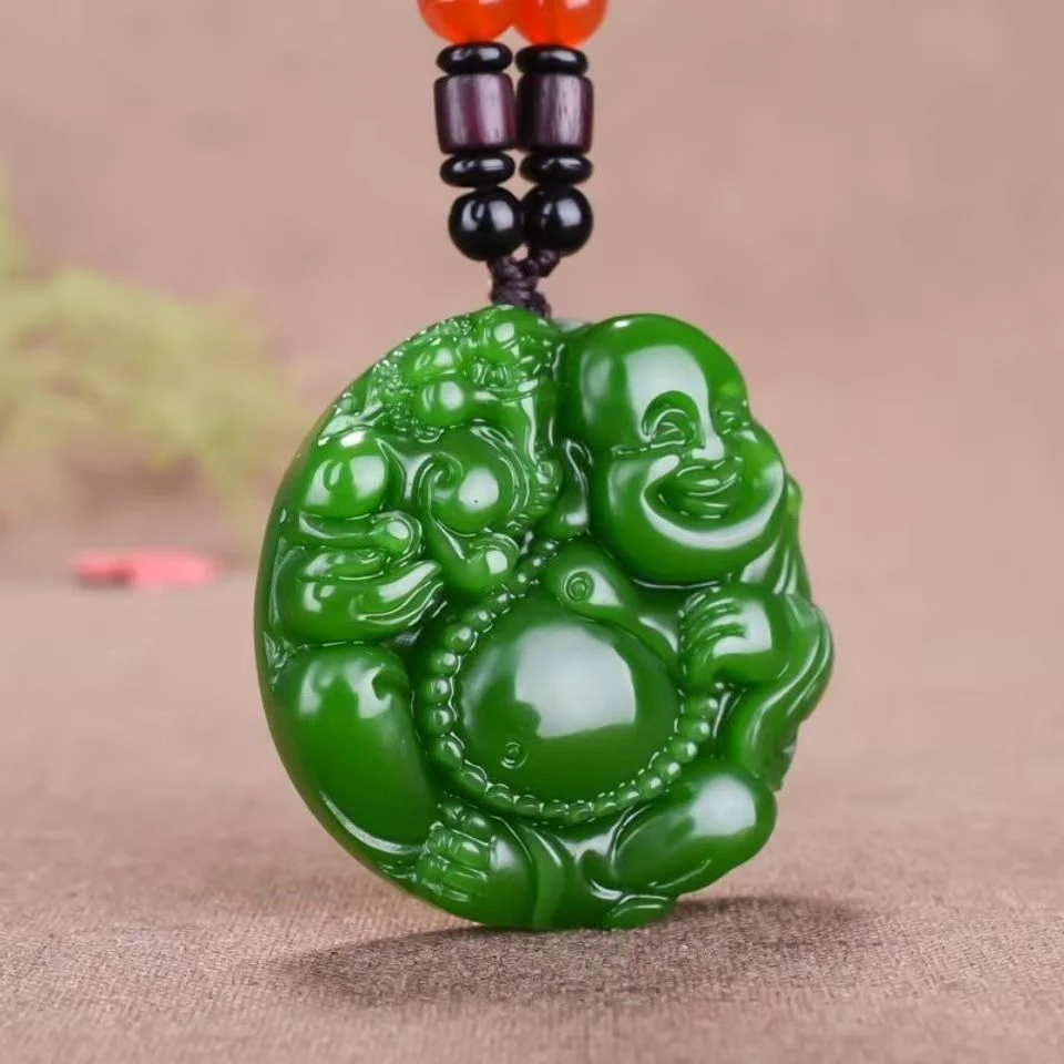 绿色佛公吊坠女士弥勒佛毛衣链挂件吊坠