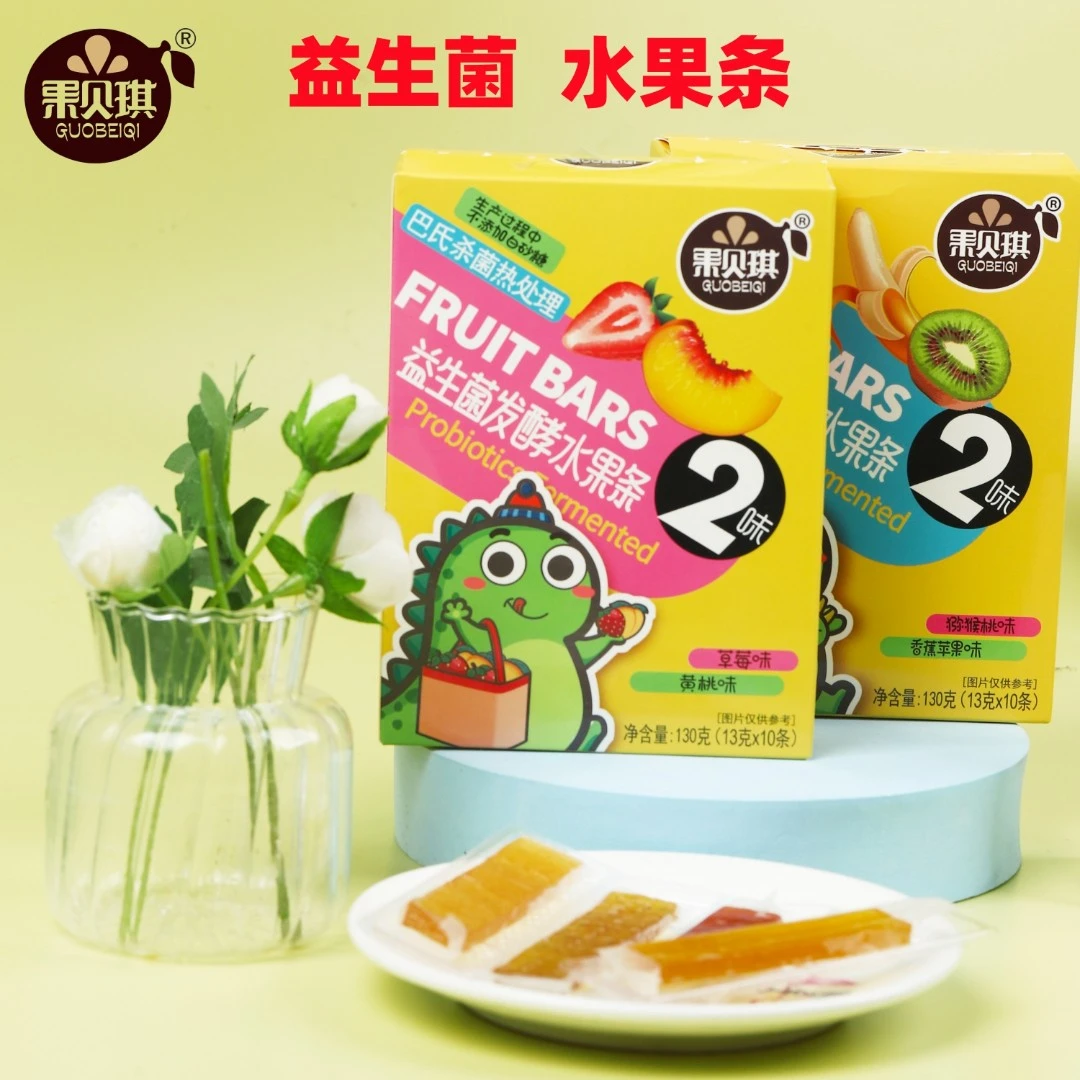 GUOBEIQI/果贝琪益生菌水果条无添加儿童零食配料干净13g*10条/盒