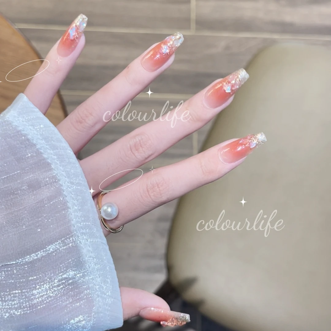 【热情桑巴】ColourLife 高级手工定制穿戴甲 温精灵同款腮红碎钻款