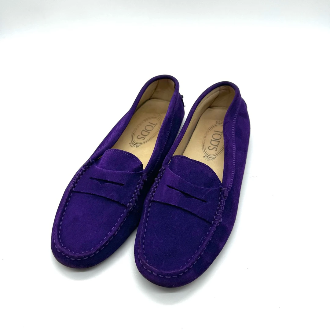 TOD'S/托德斯/一脚蹬豆豆女士鞋/紫色/38.5码/非全新