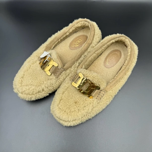 Tods/托德斯/毛毛豆豆鞋女士/39码/非全新