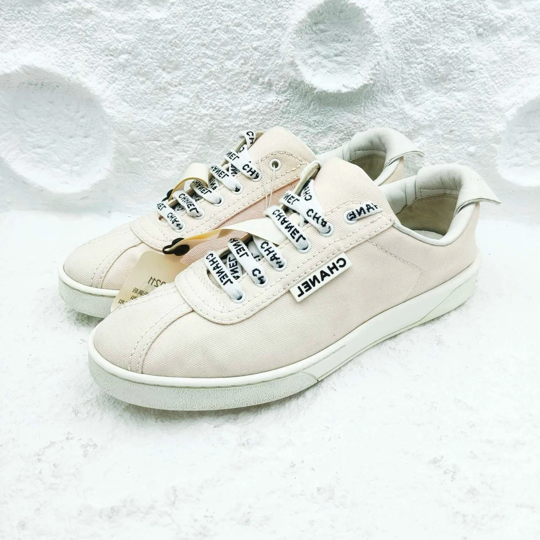 99新 Chanel/香奈儿 香奈儿/Chanel/粉色帆布鞋/女士37码/非全新