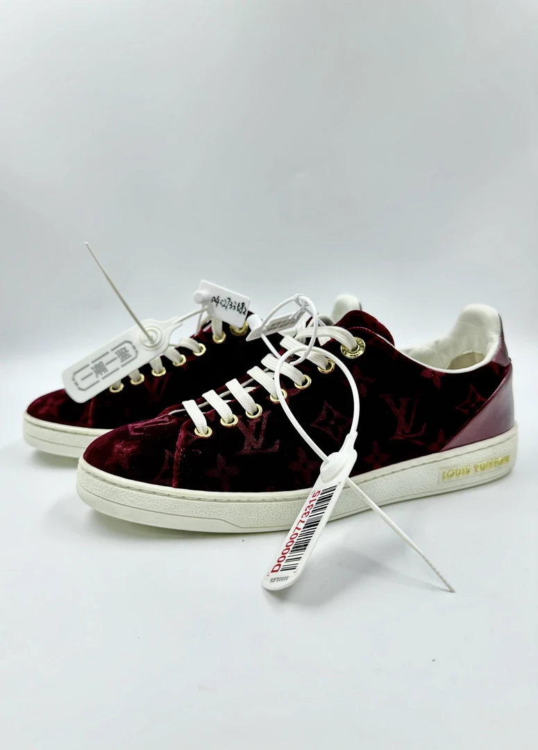 Louis Vuitton/路易威登/红丝绒老花板鞋/女款平底鞋/37码/非全新