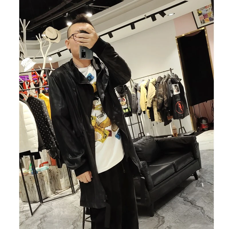 意大利潮牌BGEE男士秋新款设计师连帽休闲中长款工艺面料风衣外