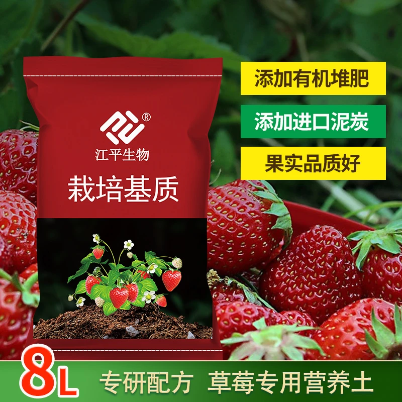 【草莓土】阳台种草莓进口泥炭土有机肥高营养蓝莓通用天然营养土