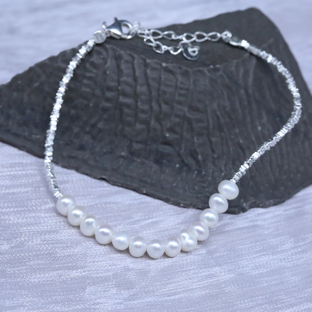 925银手链 碎银珍珍手链