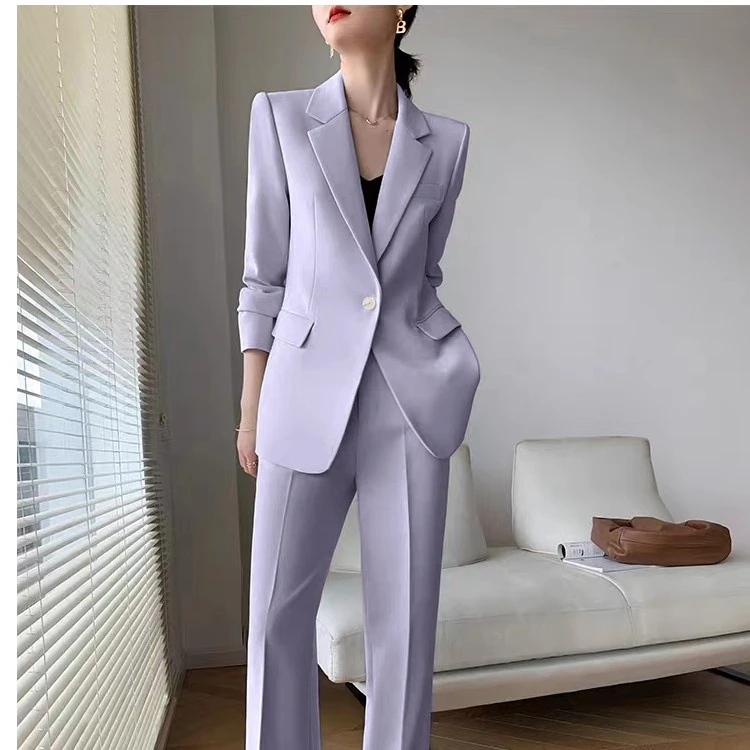 【6535套装-YR】2023年新款小西服高级女神范时尚气质休闲西装套装
