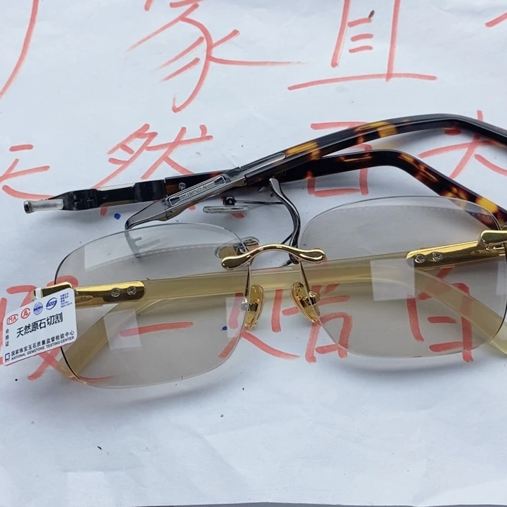 水晶眼镜换镜腿未镶嵌
