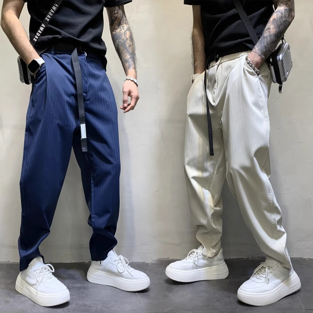 2025秋季新款潮牌纯色百搭裤男宽松直筒运动cleanfit风哈伦裤子潮