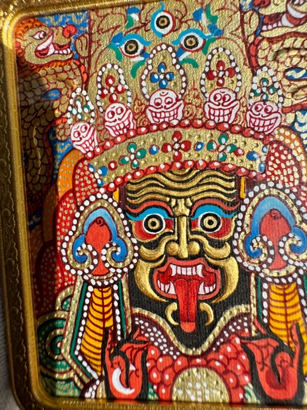 扎基拉姆唐卡热贡纯手绘双龙小金泊打底传神