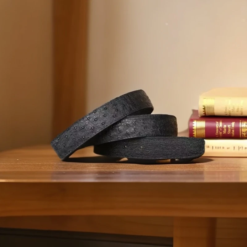 （单带条）3.8宽鸵鸟+鳄鱼肚皮双面皮礼盒装