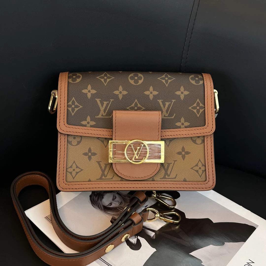99新 LouisVuitton/路易威登 老花拼色达芙妮小号单肩斜挎包