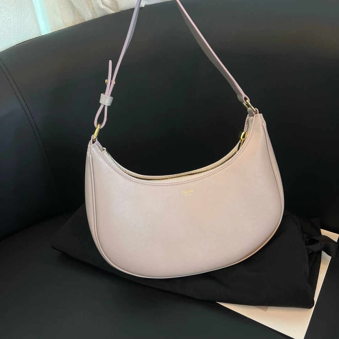 95新 Celine/思琳 紫罗兰月牙豌豆hobo单肩腋下包