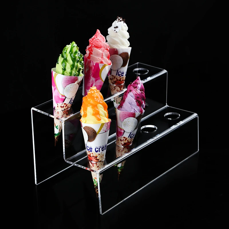 冰淇淋架子蛋筒架展示架冰激凌展架甜筒支架透明亚克力雪糕架定制