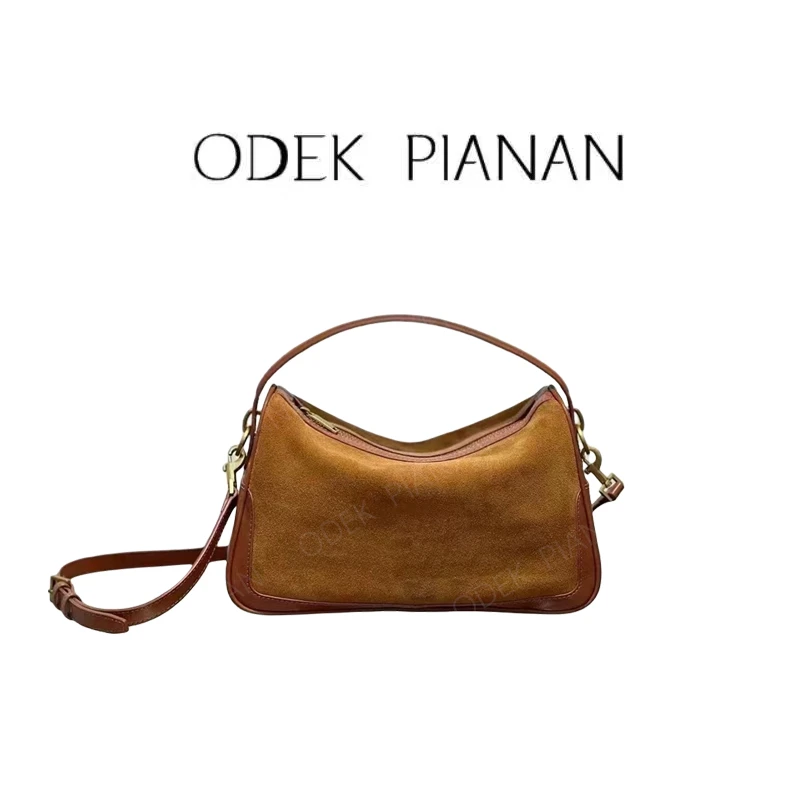 odekpianan  y家饭盒 经典单肩斜跨真皮女包气质女神包