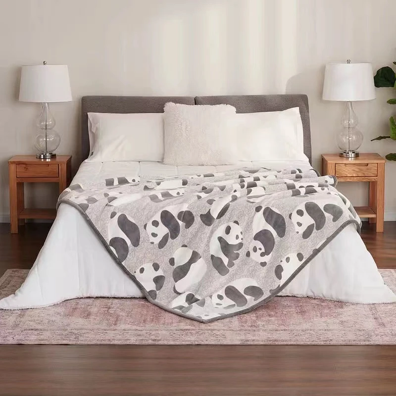 【熊猫被】毛毯加厚休闲盖毯轻奢高级沙发毯保暖绒毛毯卧室毯