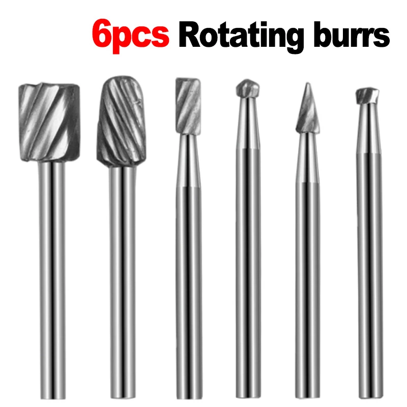 电动雕刻刀高速钢旋转锉木工铣刀木雕微雕雕刻打磨抛光套装3.15mm