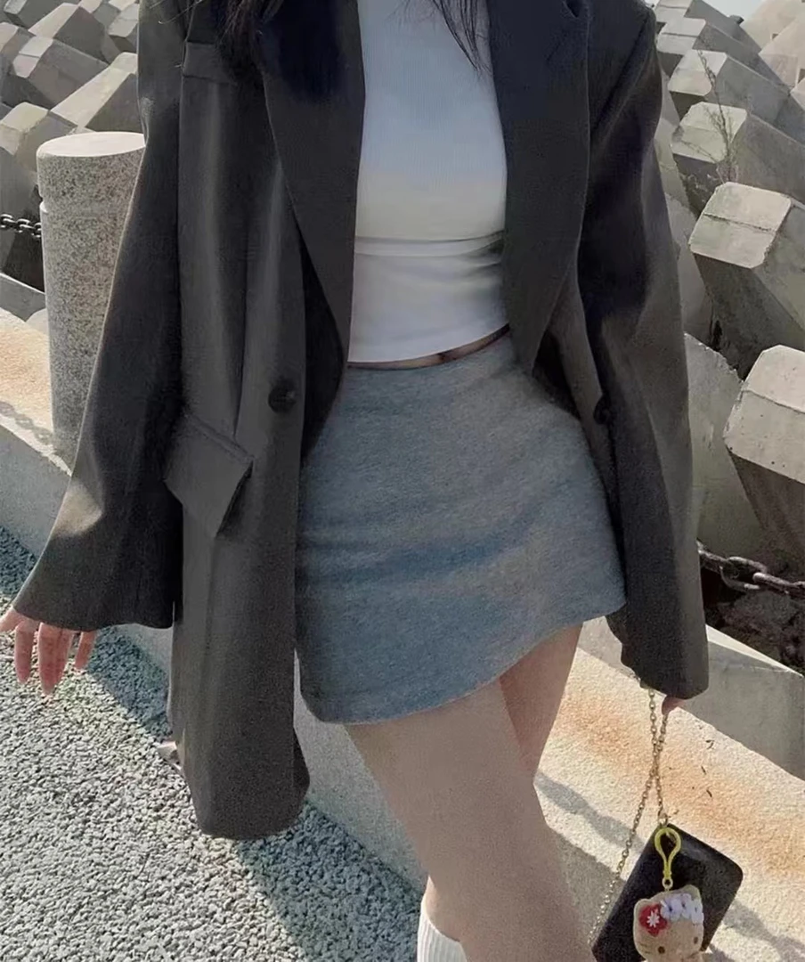 半身裙女夏季2024新款休闲百搭高腰显瘦辣妹a字包臀短裙