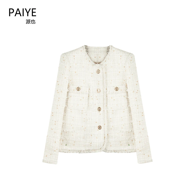 新国标90白鸭绒小香风外套 样版衣 2025轻奢气质名媛