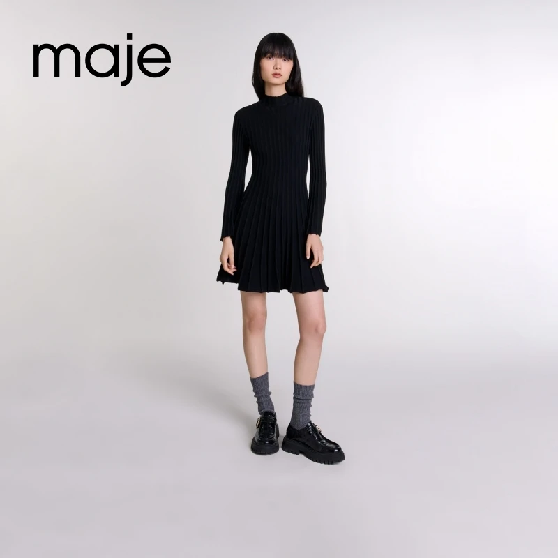 抖音双11|Maje新款高级感修身长袖针织连衣裙MFPRO03828