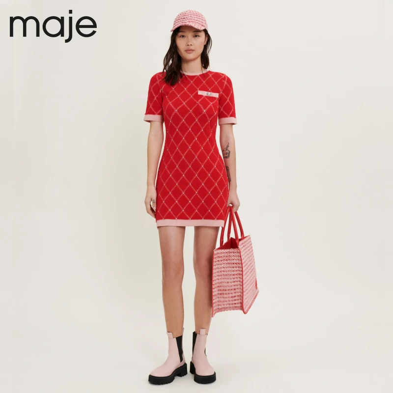 【过季款下架】Maje经典优雅休闲修身针织连衣裙短裙MFPRO02207