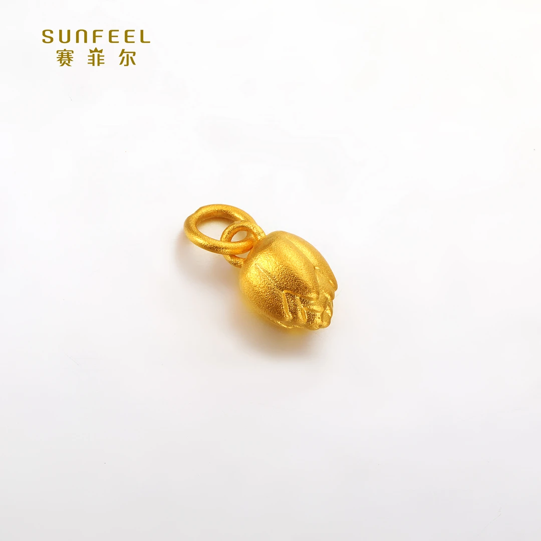 SUNFEEL/赛菲尔【优选店】足金经典古法金莲花小吊坠HD010467