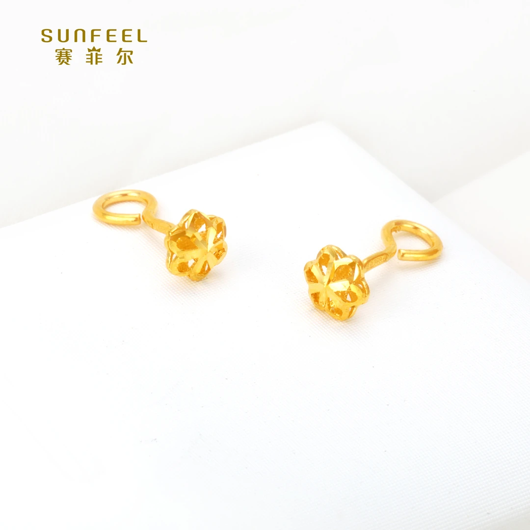 SUNFEEL/赛菲尔【十六店】 足金999.9花影耳钉HR010141