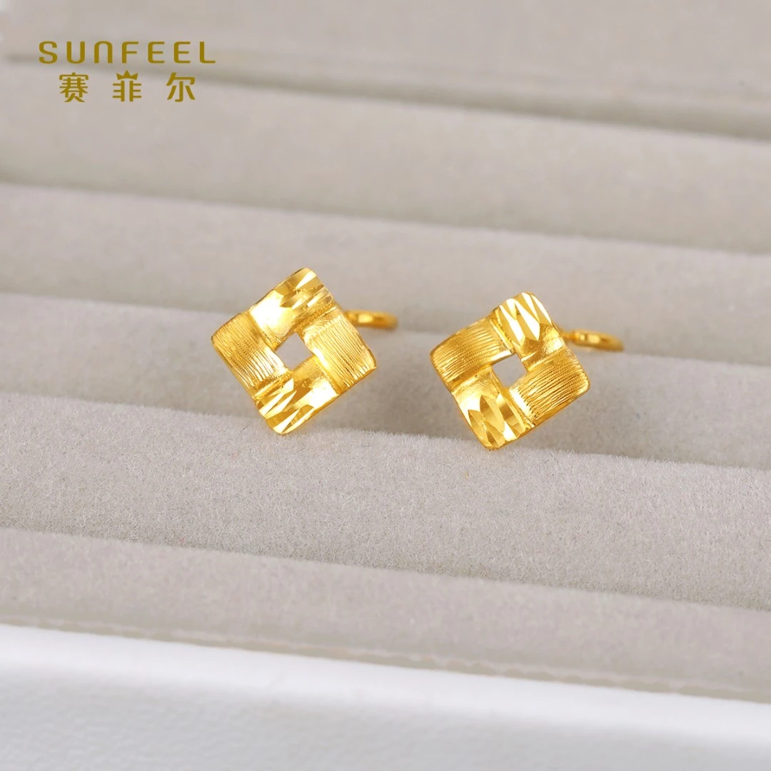 SUNFEEL/赛菲尔【十三店】足金几何耳钉RDA01220/HR010367