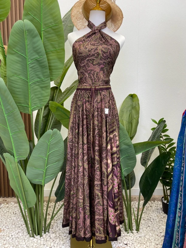 907 酱紫色，艾悦尼 Aarani 尼泊尔大摆裙