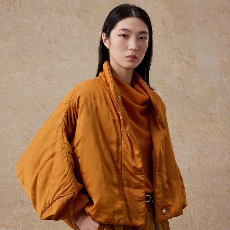 EXCEPTION特色大廓形贴布绣短棉服AA24-U1O02