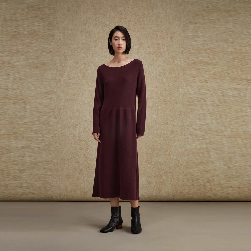 EXCEPTION一字领长袖连衣裙AC24-Y2J05