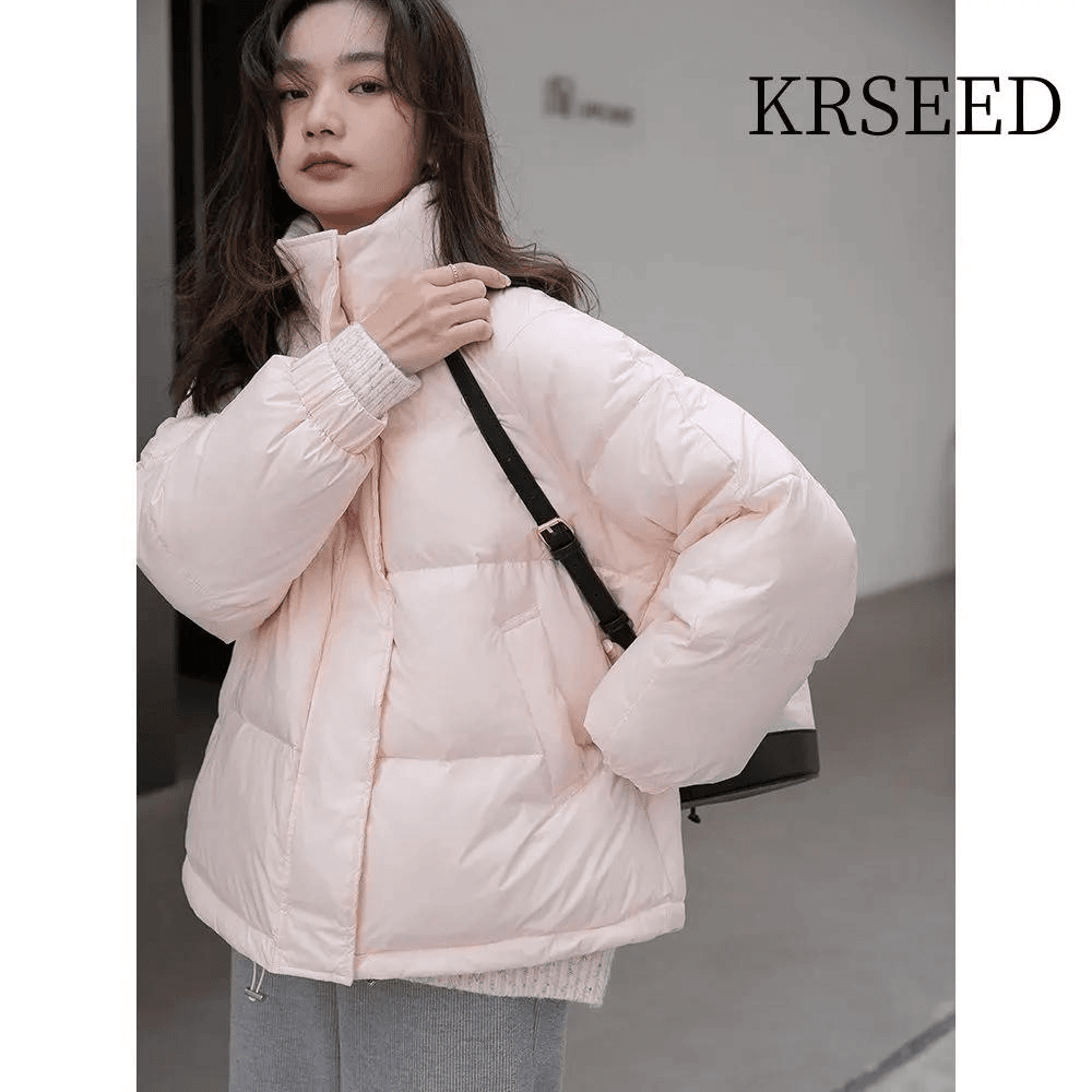 短款羽绒羽绒服女2023冬季新款粉色轻薄面包服厚外套女爆款