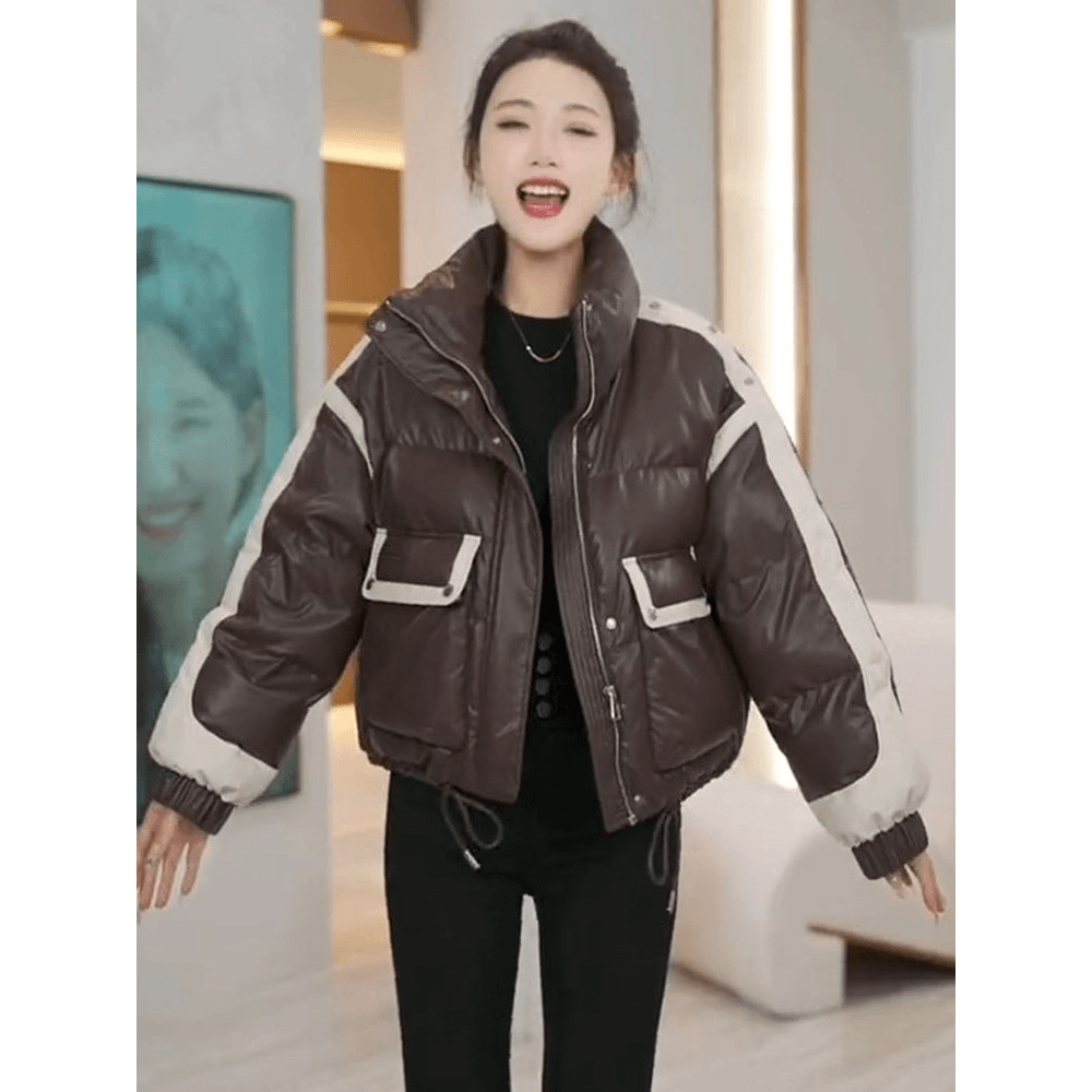 2023年冬季新款短款羽绒服女韩版宽松小个子白鸭绒面包服外套潮
