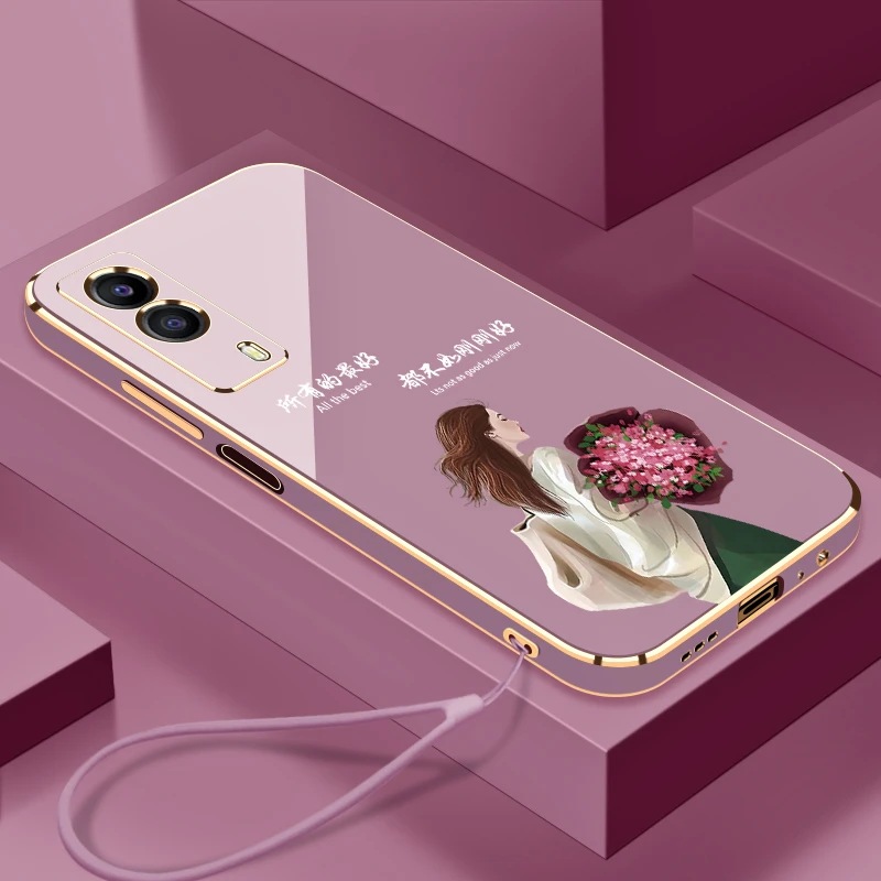 适用于VIVOT1X手机壳生活是自己的全包镜头硅胶防摔女款电镀软壳