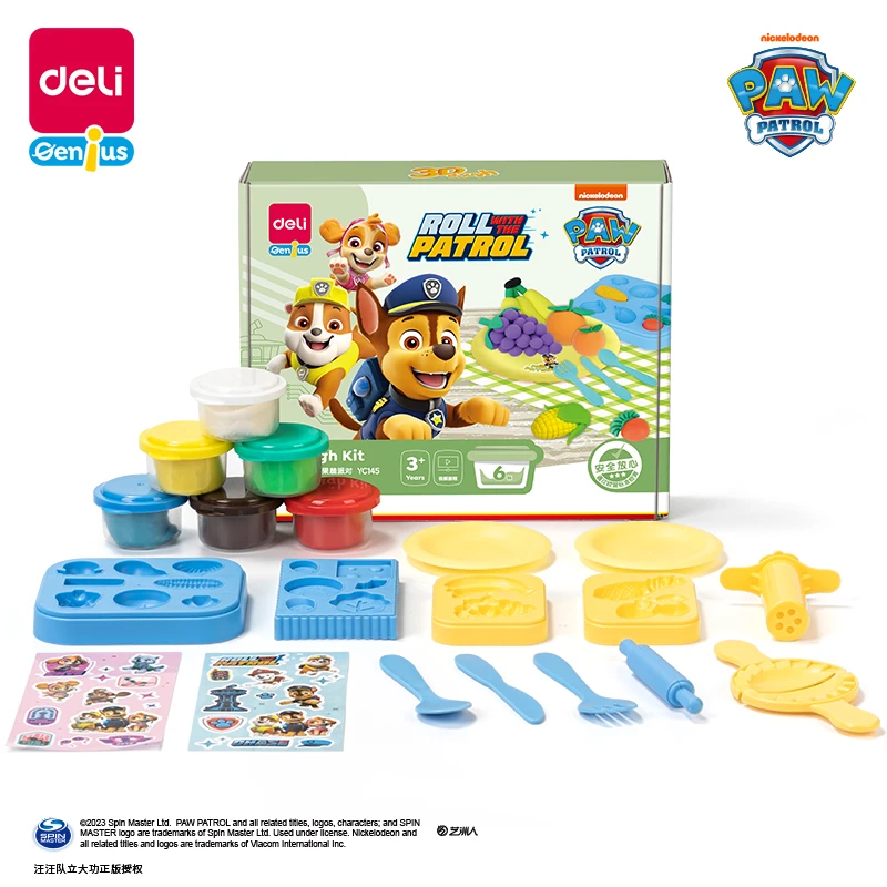 得力YF- YC145汪汪队果蔬彩泥套装玩具(混)(盒)