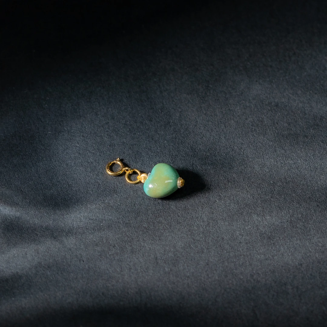 【世间臻宝】18K绿松爱心DIY滴流/Q1046/多样性发一件/18