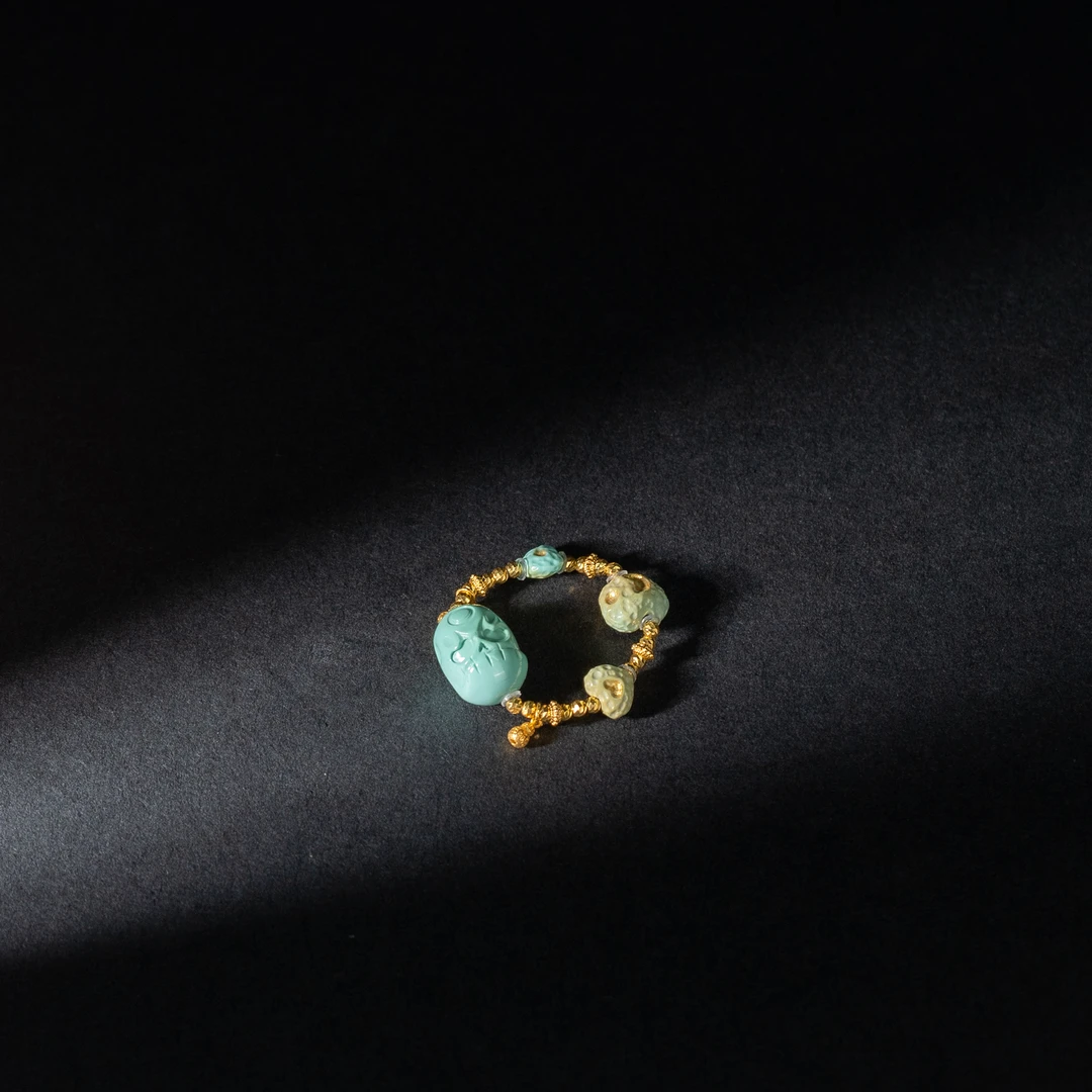 【世间臻宝】18K绿松石DIY戒指/Q0828/多样性发一件