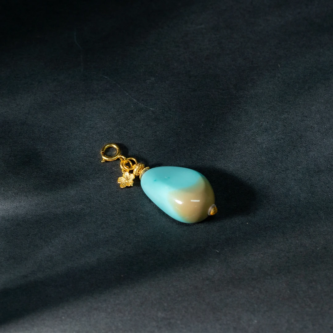 【世间臻宝】18K菜籽绿松石DIY吊坠/Q1011/多样性发一件/5