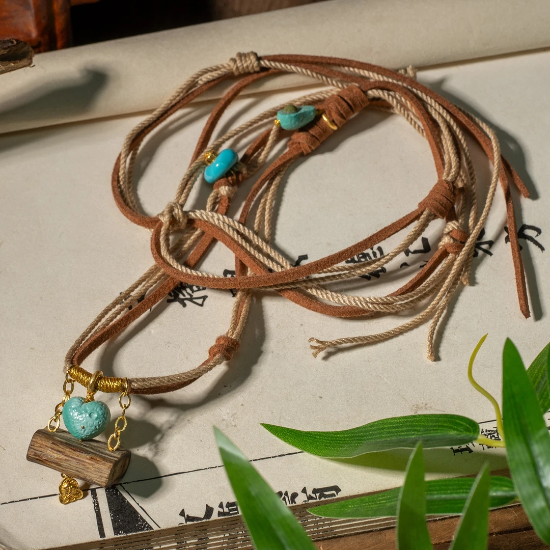 【世间臻宝】18k金绿松秋千项链/Q1075/多样性发一件/10