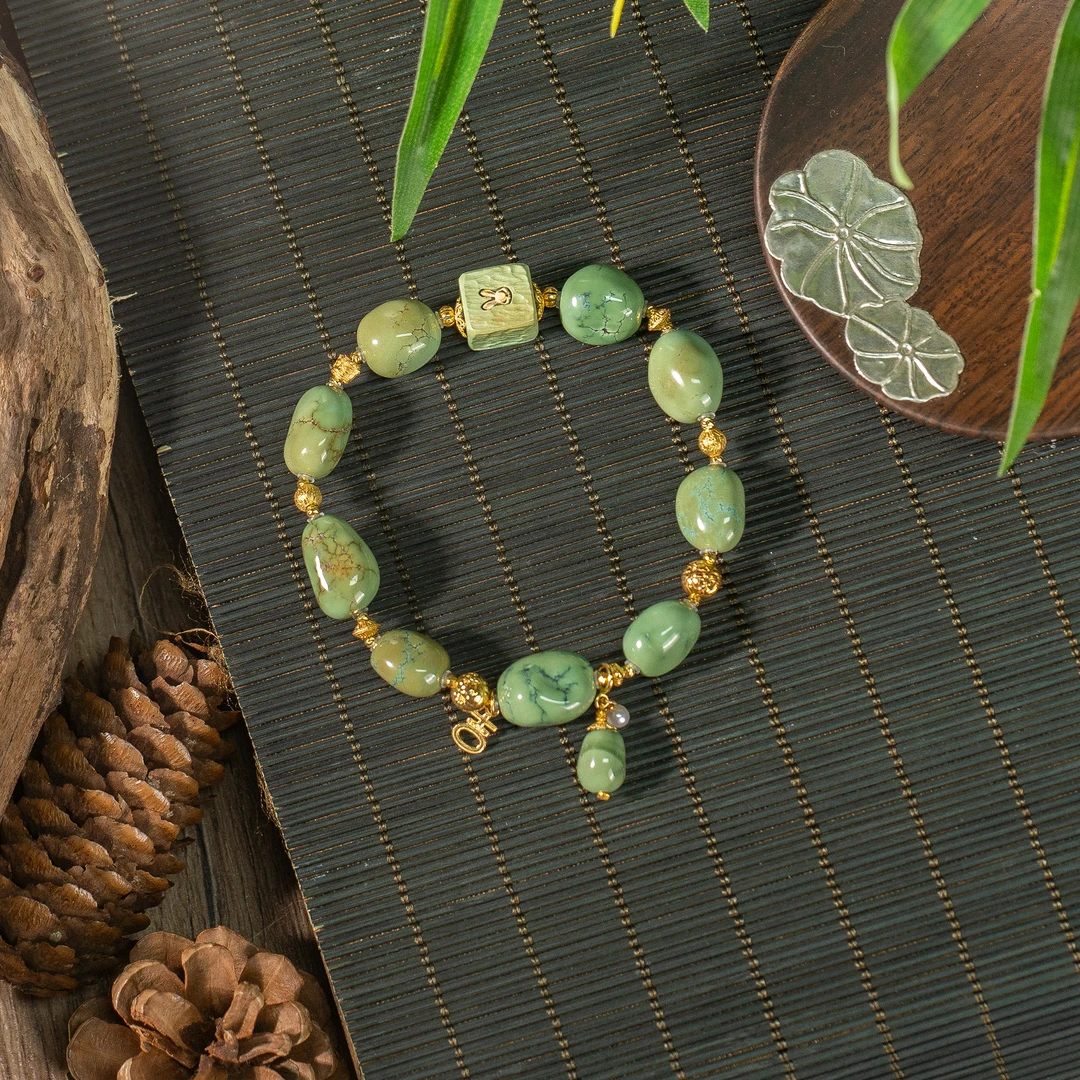 【世间臻宝】18K金绿松DIY手链/Q0959/多样性发一件/2