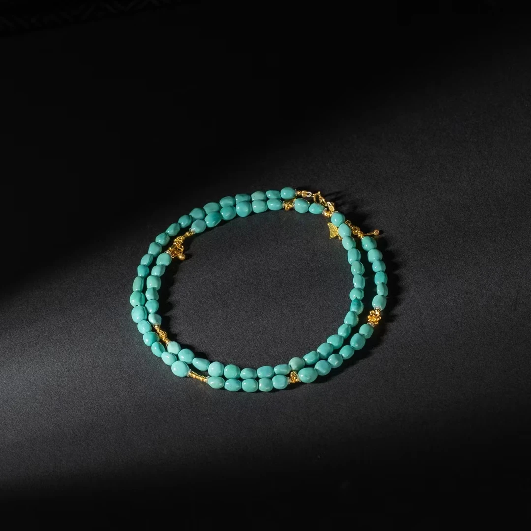 【世间臻宝】18K绿松石随型DIY项链/Q0803/多样性发一件/9