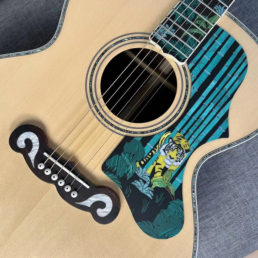 雷蒙斯虎虎生威42寸珍宝民谣吉他两只老虎云杉玫瑰木全单