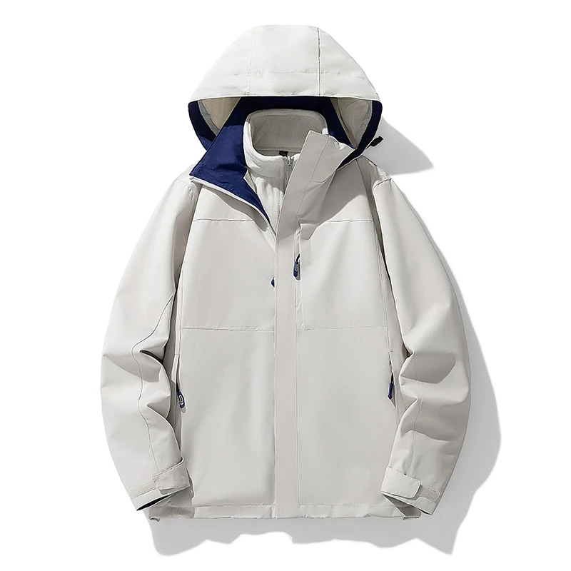 程程甄选 -「 骆家品质」 时尚撞色领三合一加厚休闲外套618【男】