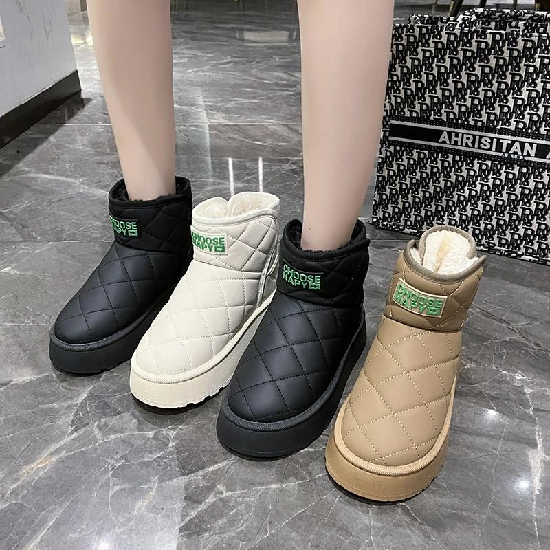 H厚底2023新款冬季加绒加厚保暖洋气时尚百搭雪地靴