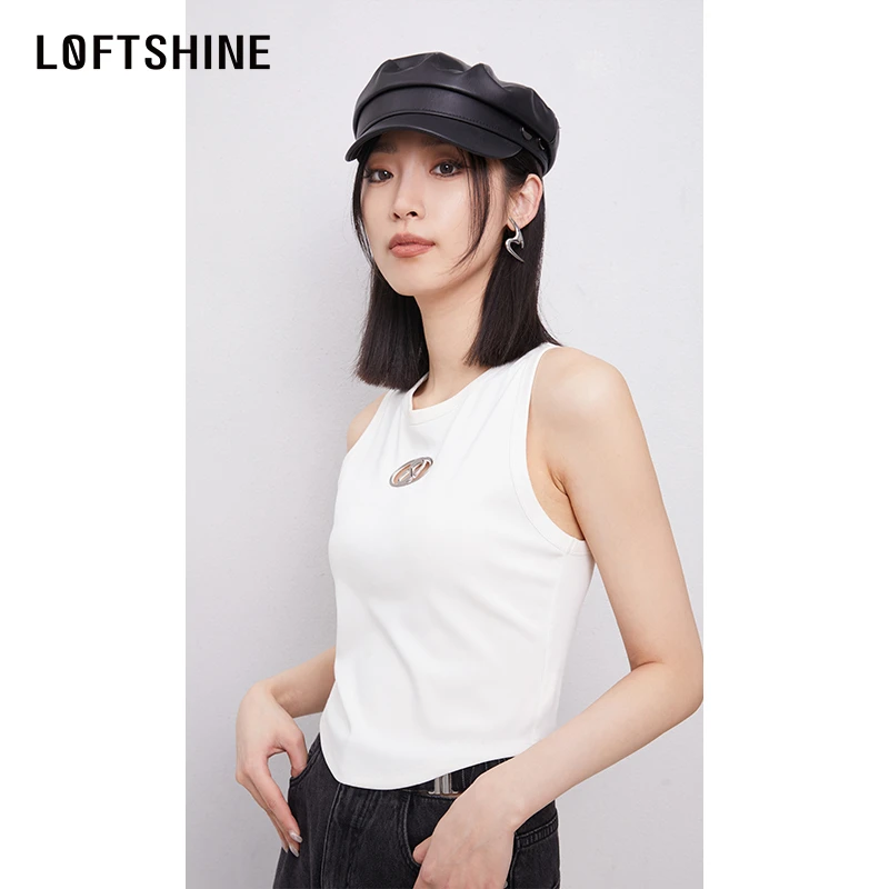 LOFTSHINE珞炫韩系风格纯色休闲背心马夹女早春季外搭无袖穿搭