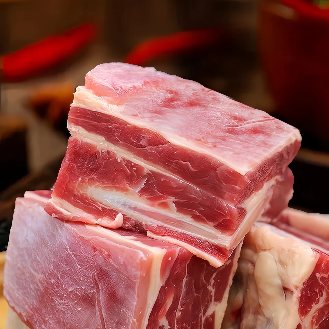 优质黄牛新鲜牛肋眼骨散养原切散养骨黄彪散养烧烤饭店商用牛肉
