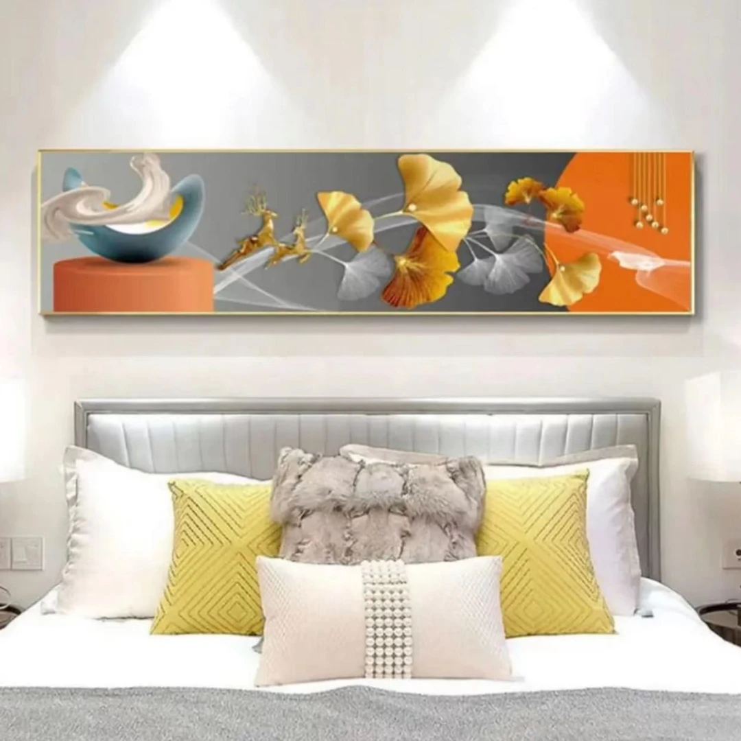 升级版-床头画-【大家大业】晶瓷画晶瓷镶钻画主卧床头画装饰画